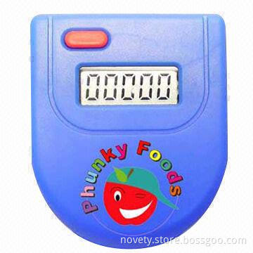 Acrylic Pedometer, Sized 4.3 x 3.5 x 2cm